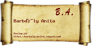 Barbély Anita névjegykártya